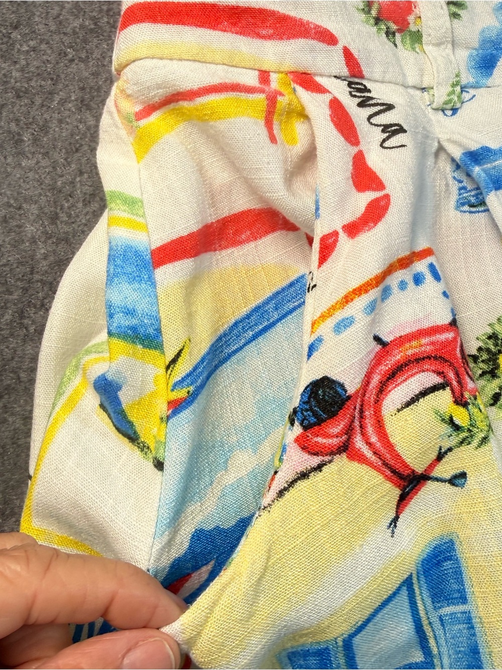Haven & Blair London Lemon Print Linen Blend Midi Skirt Size Small Colorful - Picture 9 of 11